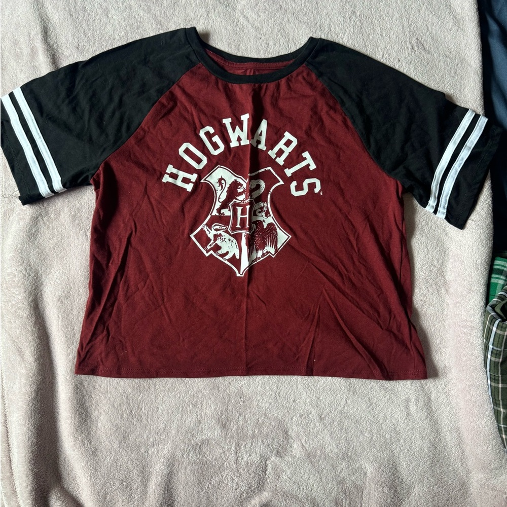 Hogwarts Adult Raglan Shirt - Red and Black